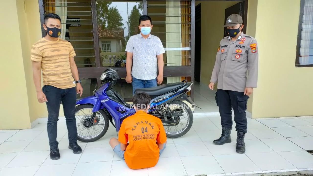 Unit Reskrim Polsek Pagelaran Tangkap Pelaku Curanmor Asal Tanggamus