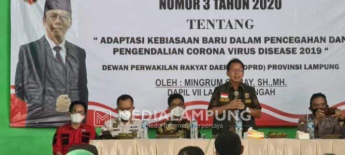 Ketua DPRD Lampung Mingrum Gumay Ajak Masyarakat Lamteng Tetap Patuhi Prokes