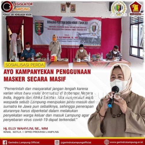 Wakil Ketua I DPRD Lampung Kampanyekan Penggunaan Masker
