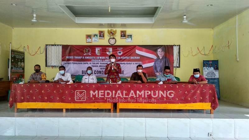 Anggota DPRD Lampung Budhi Condrowati Reses di Desa Gedung Mulya
