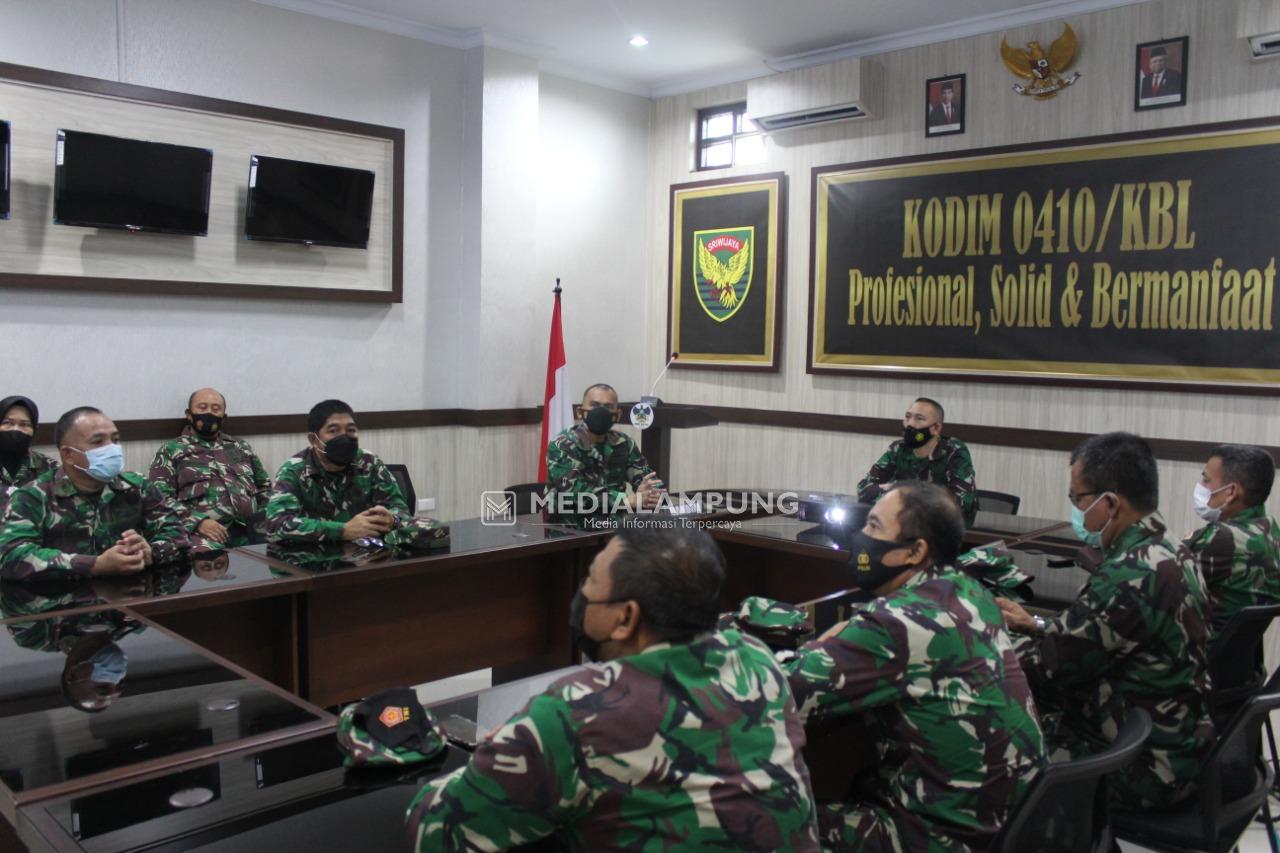 Dandim Romas Terima Kunjungan Ketua Wasev Kegiatan Teritorial Semester I