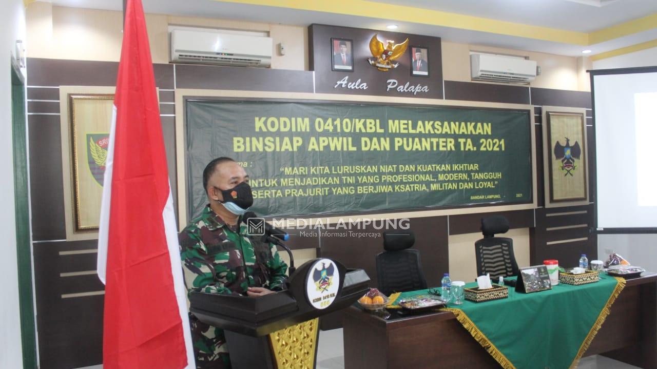 Kodim 0410 Laksanakan Binsiap Apwil dan Puanter TW II