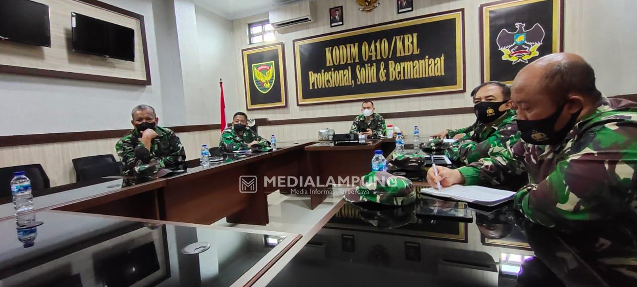 Dandim Romas Ikuti Rakor PPKM Berbasis Mikro Secara Virtual