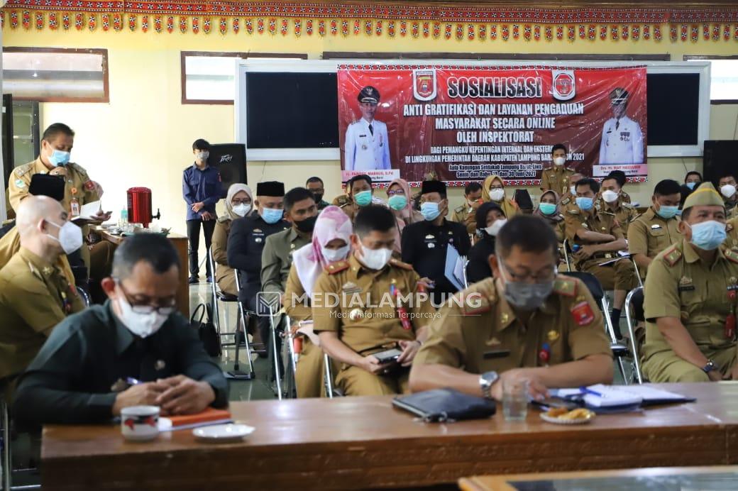 Inspektorat Gelar Sosialisasi Anti Gratifikasi dan Layanan Pengaduan Masyarakat Secara Online