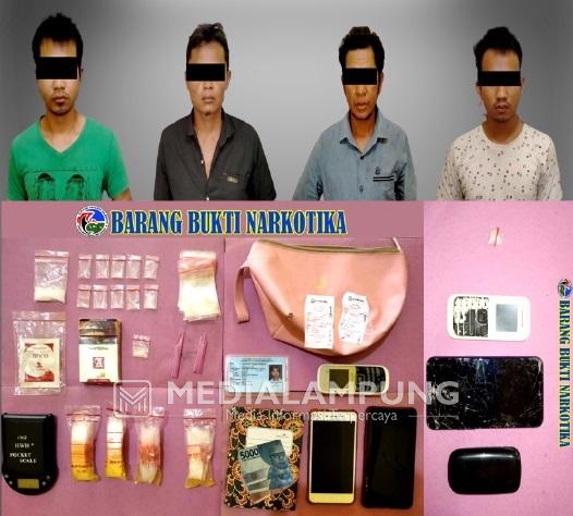 Polres Waykanan Amankan 4 Tersangka Narkoba di Register 44 HTI Muara Dua