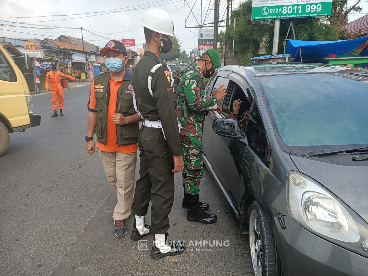 Denpom II/3 Lampung Menerjunkan Personel di Lima Pos Penyekatan 