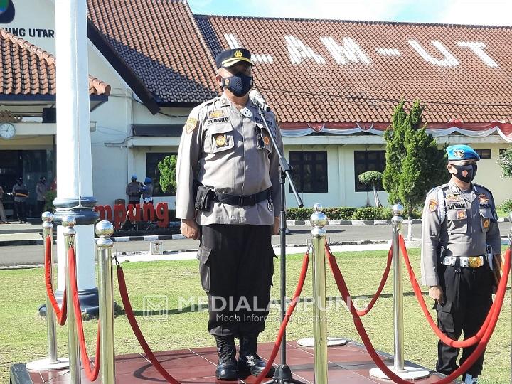 PPKM Darurat, Polres Lampura Apel Gelar Pasukan Ops Aman Nusa II 2021