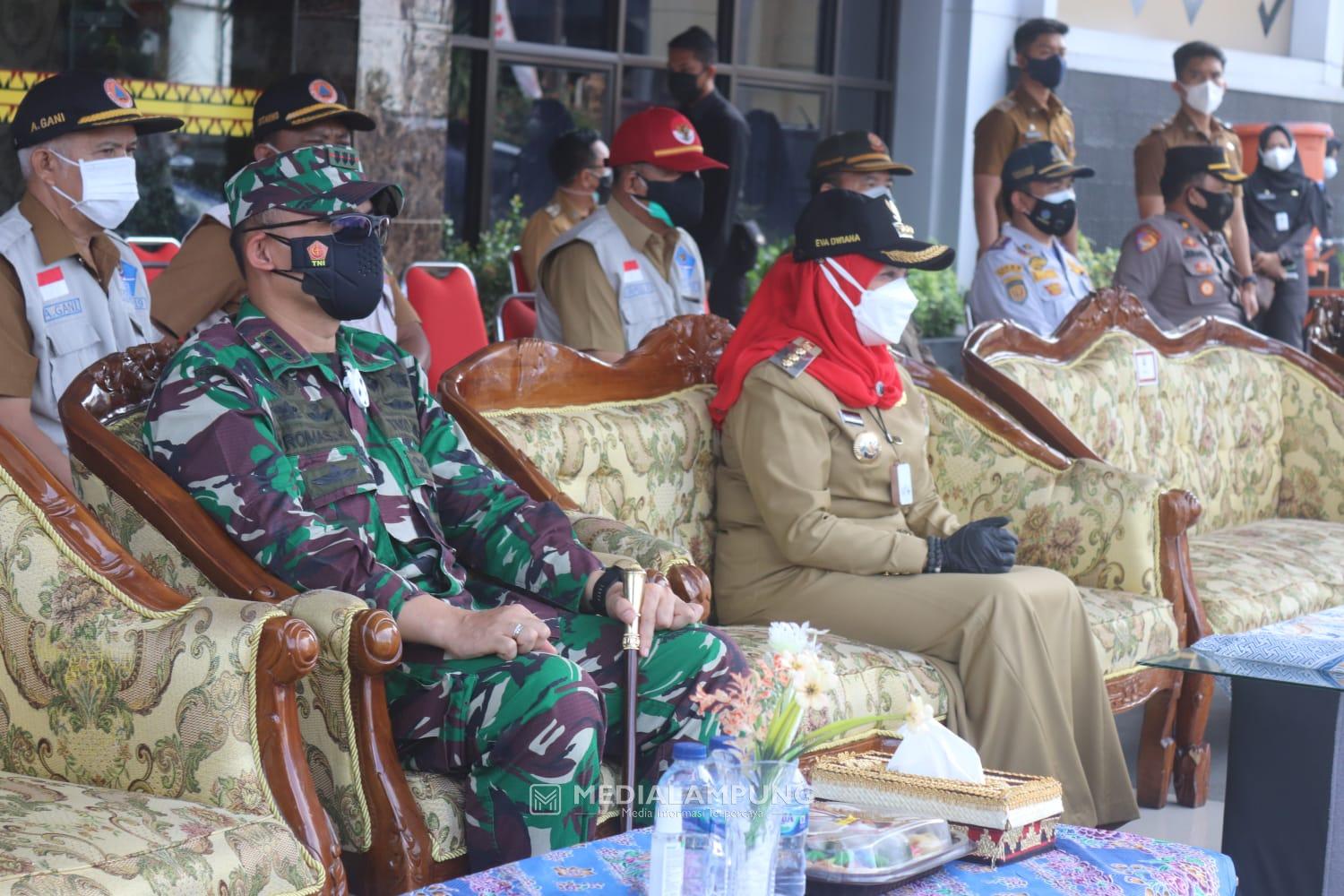 Dandim 0410 Hadiri Apel Gelar Pasukan Kesiapan Pelaksanaan PPKM Darurat