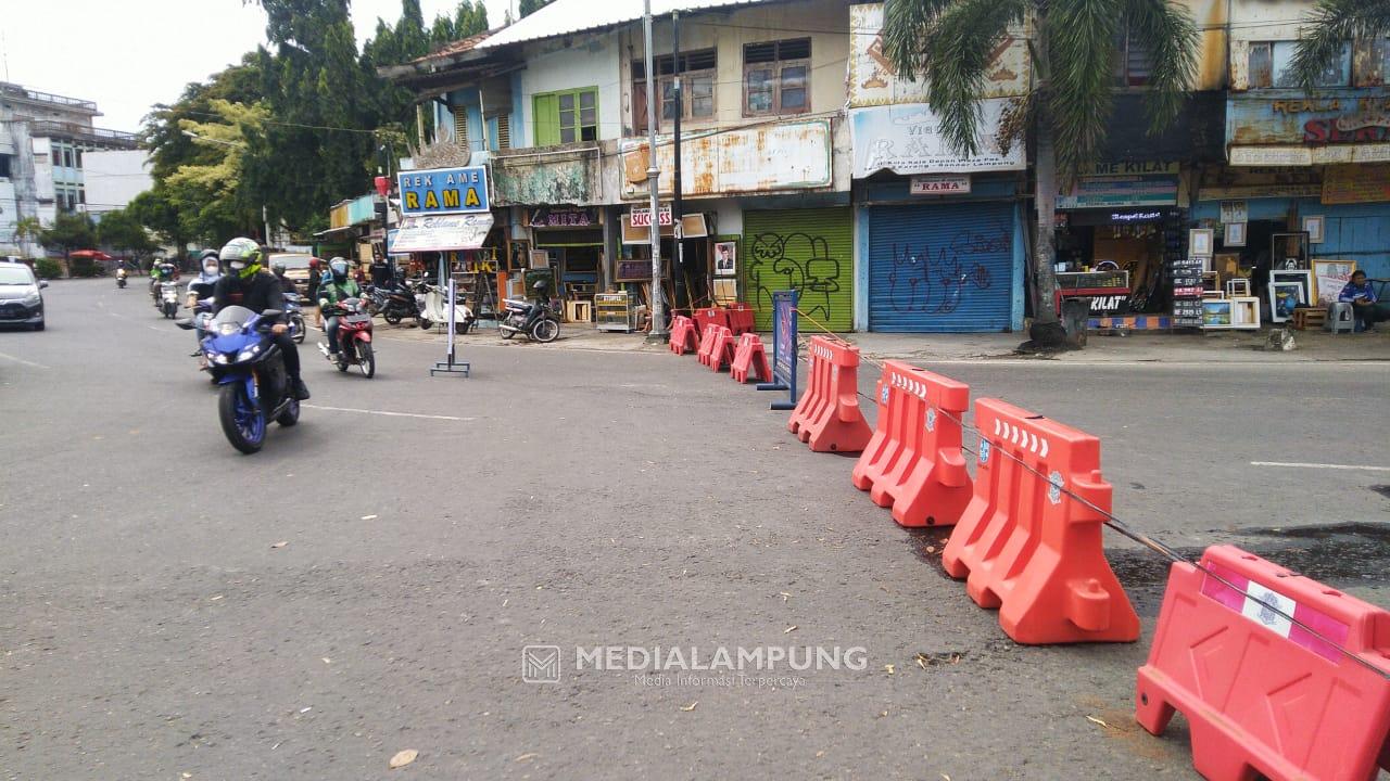 Bandarlampung Kembali ke Zona Orange, Ruas Jalan Protokol Masih Ditutup