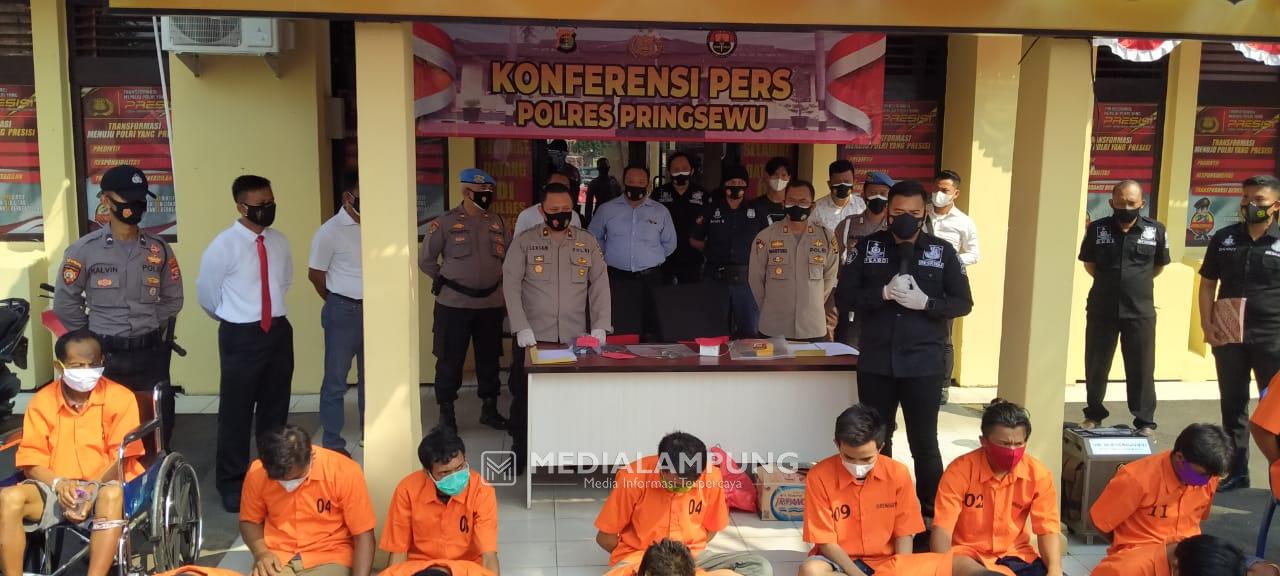 Selama Operasi Sikat, Polres Pringsewu Tangkap 14 Pelaku Kriminal