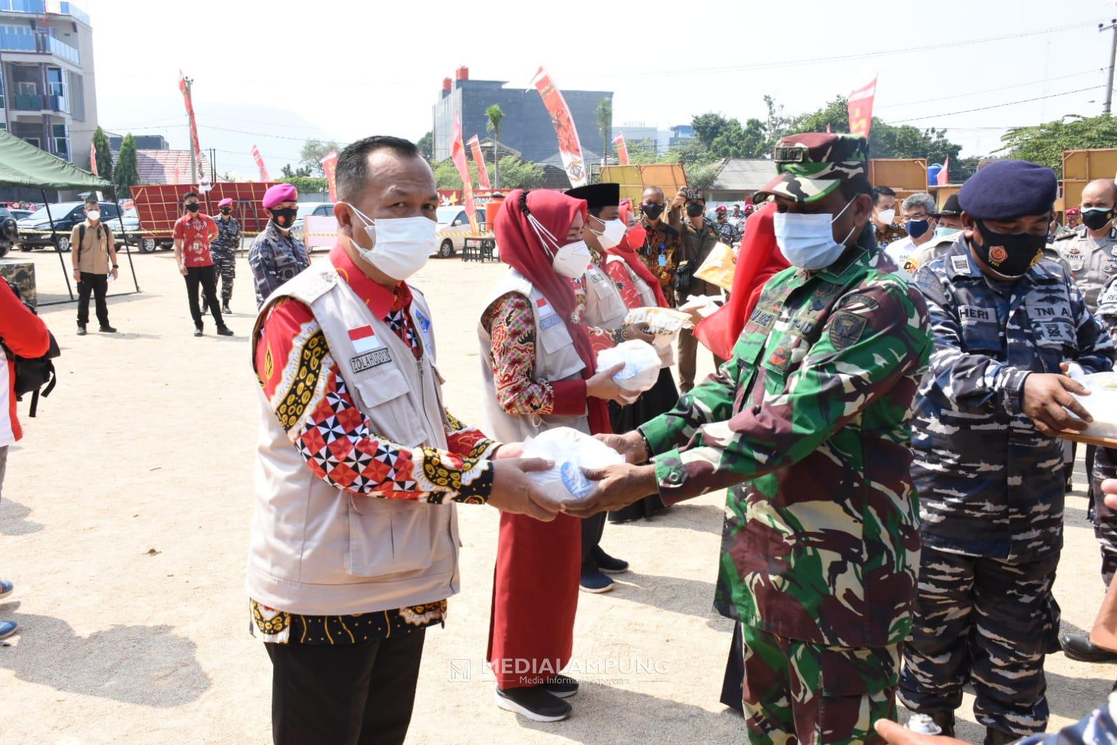 Kasdim 0410/KBL Hadiri Peresmian Posko Serbaguna Brigif 4 Mar/BS Peduli Covid-19