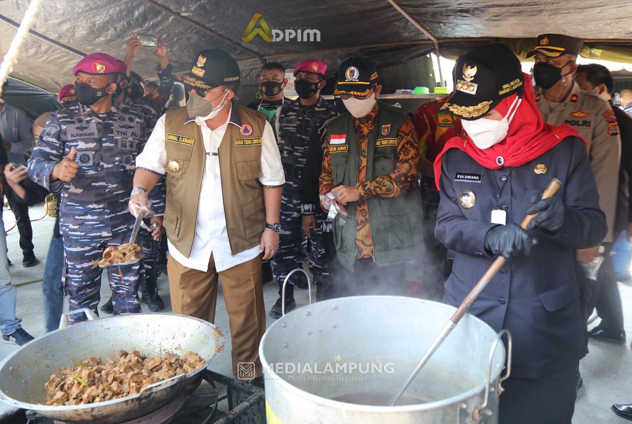 Bunda Eva Tinjau Kesiapan Dapur Umum Brigif 4 Mar/BS