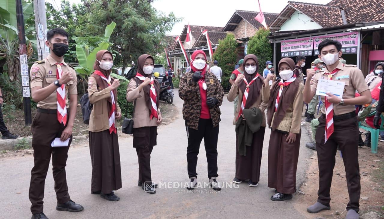 Pramuka Bersama Pemkot Bandarlampung Gelar Vaksinasi di Sukarame