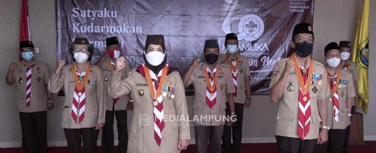 Eva Dwiana Hadiri Peringatan Hari Pramuka ke-60 Tahun