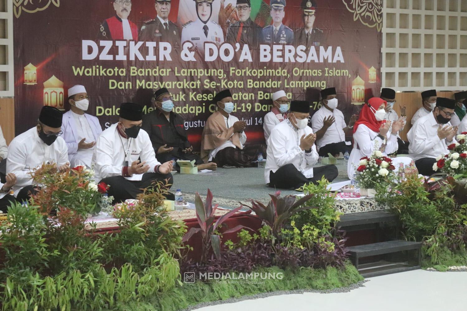 Dandim Bersama Walikota Bandarlampung Hadiri Dzikir dan Do'a Bersama 