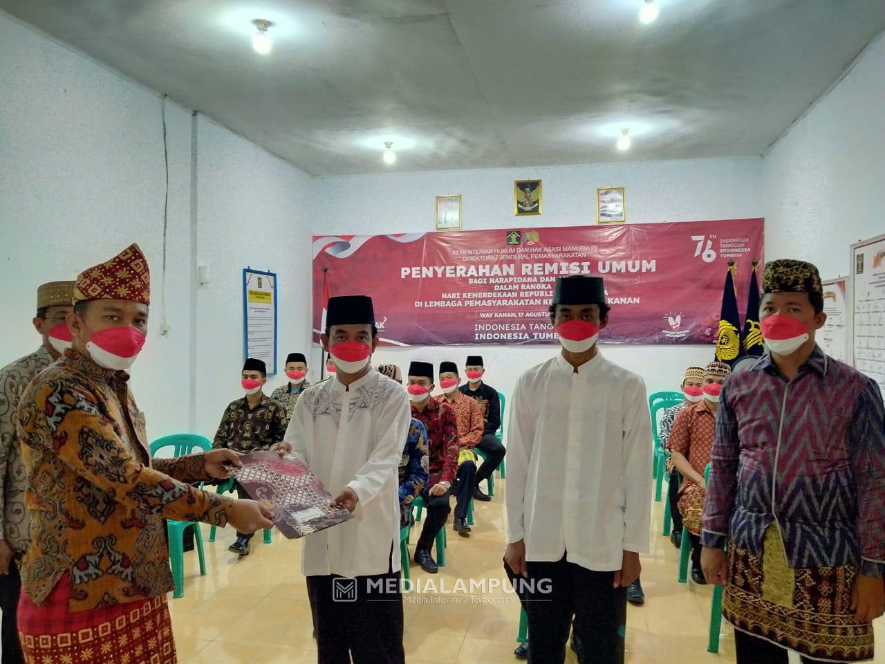 299 Napi di Lapas Waykanan Terima Remisi, 2 Diantaranya Langsung Bebas