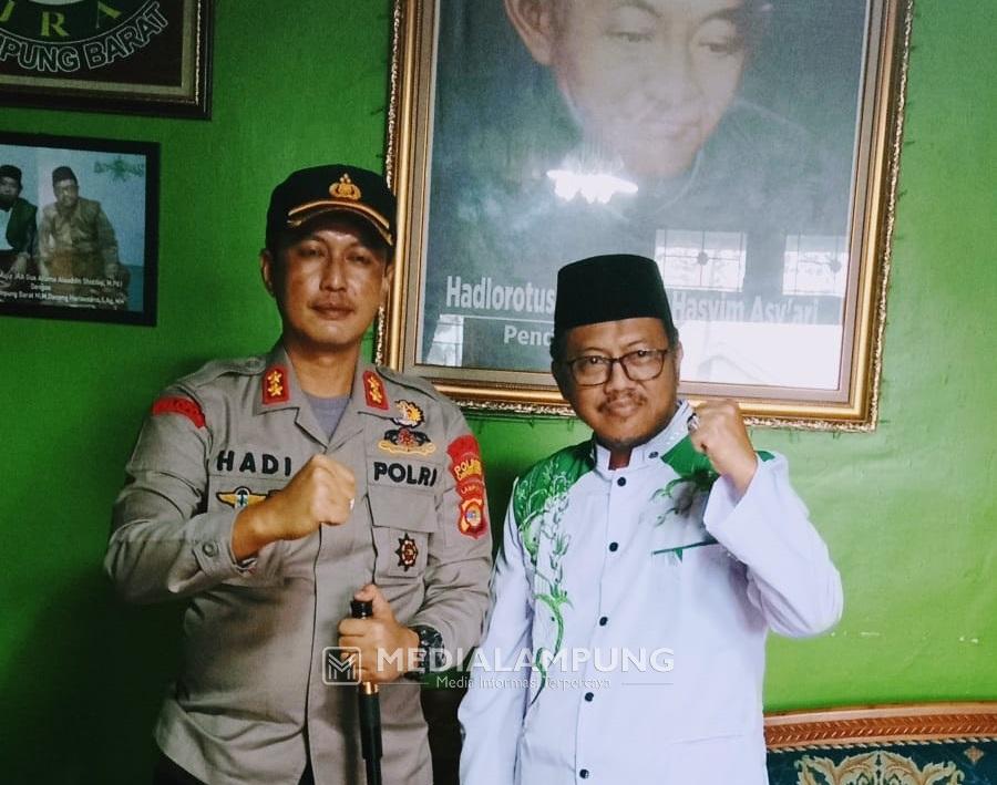 Hari Ketujuh Bertugas, Kapolres Lambar Sowan ke Ketua PCNU