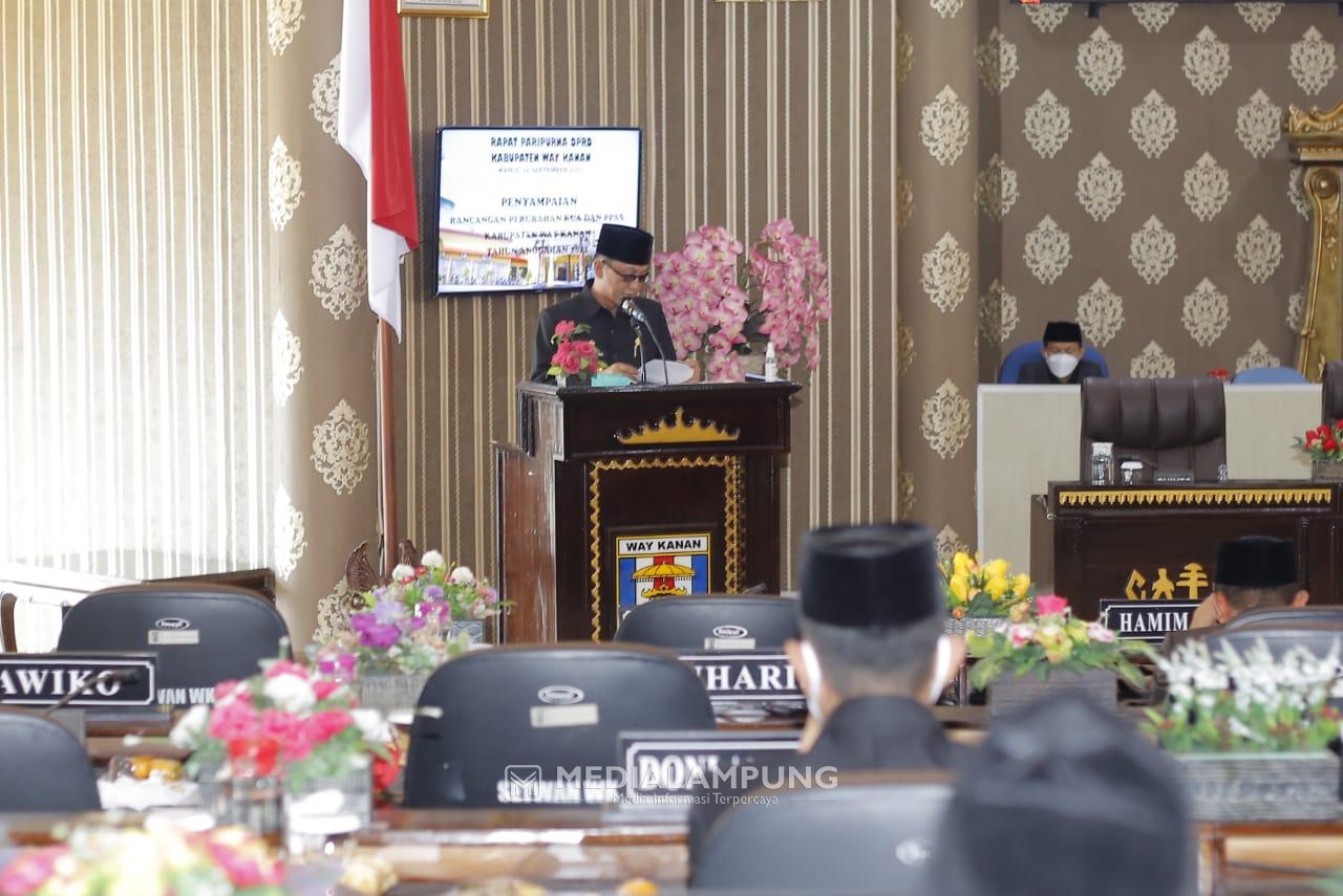 Wabup Waykanan Sampaikan Rancangan Perubahan KUA-PPAS 2021