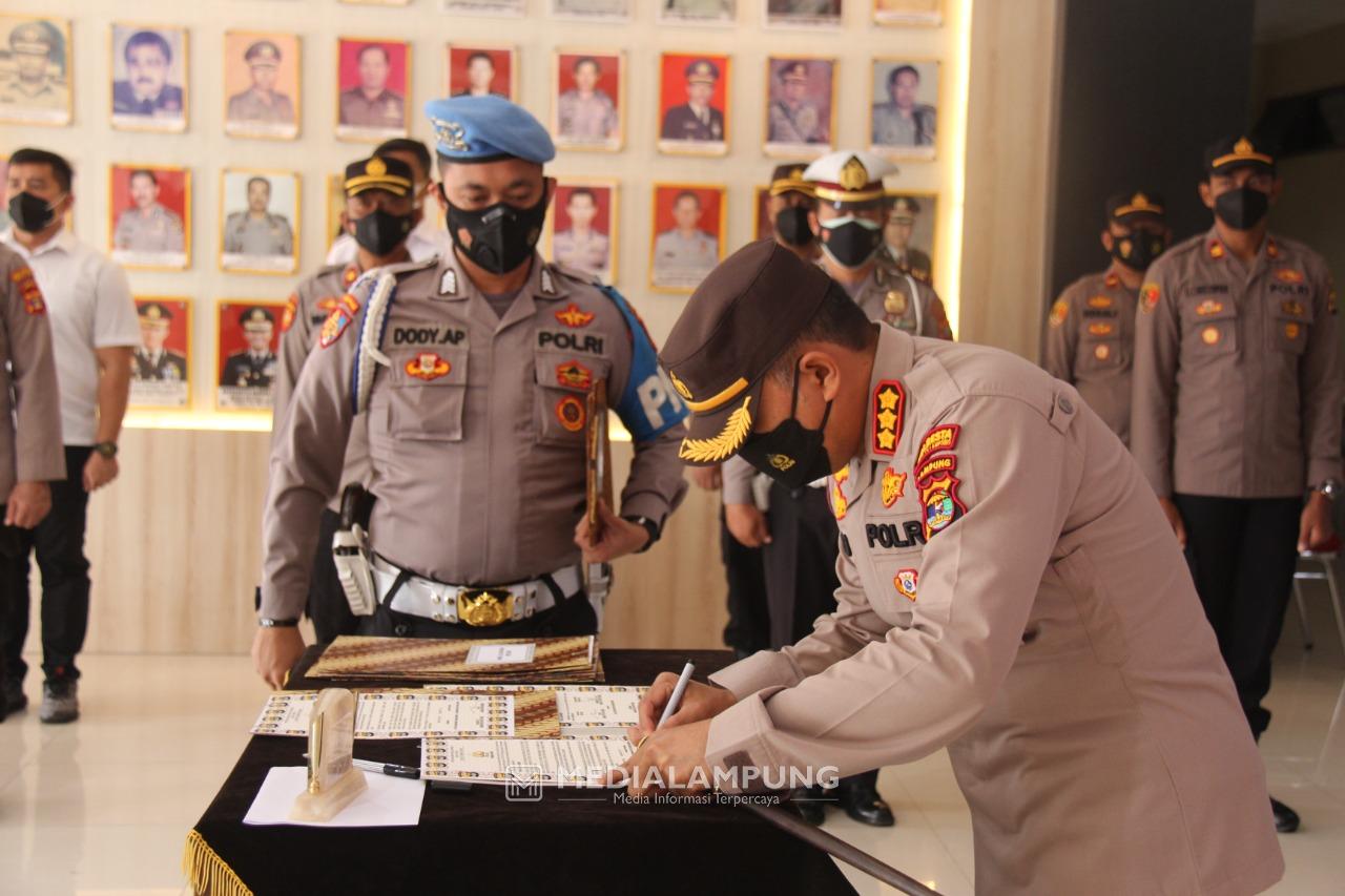 Kapolresta Bandarlampung Pimpin Sertijab 4 Pejabat Utama dan 1 Kapolsek 