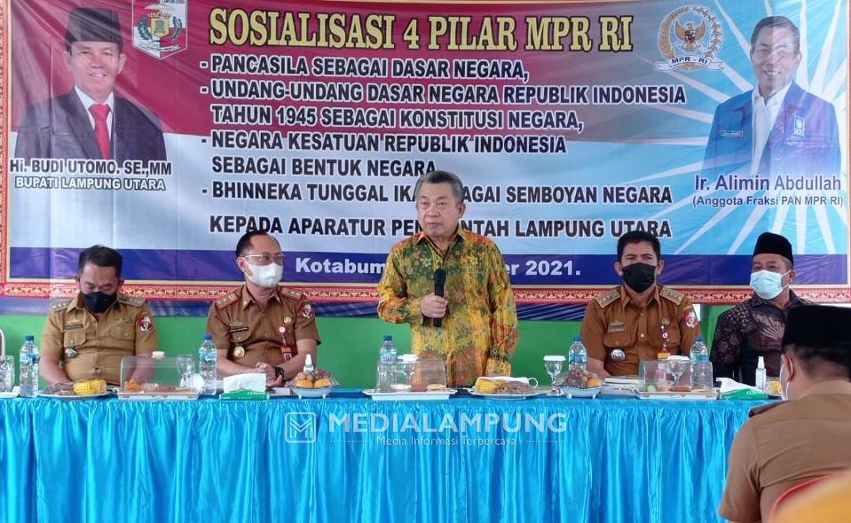 Ir. Alimin Abdullah Pimpin Sosialisasi Empat Pilar MPR RI di Kecamatan Kotabumi Selatan