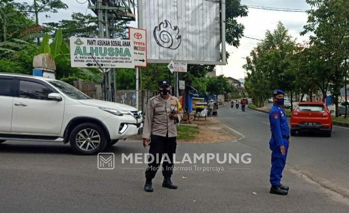 Masuk PPKM Level 1, Polresta Bandarlampung Gelar Giat Pengaturan Rawan Pagi