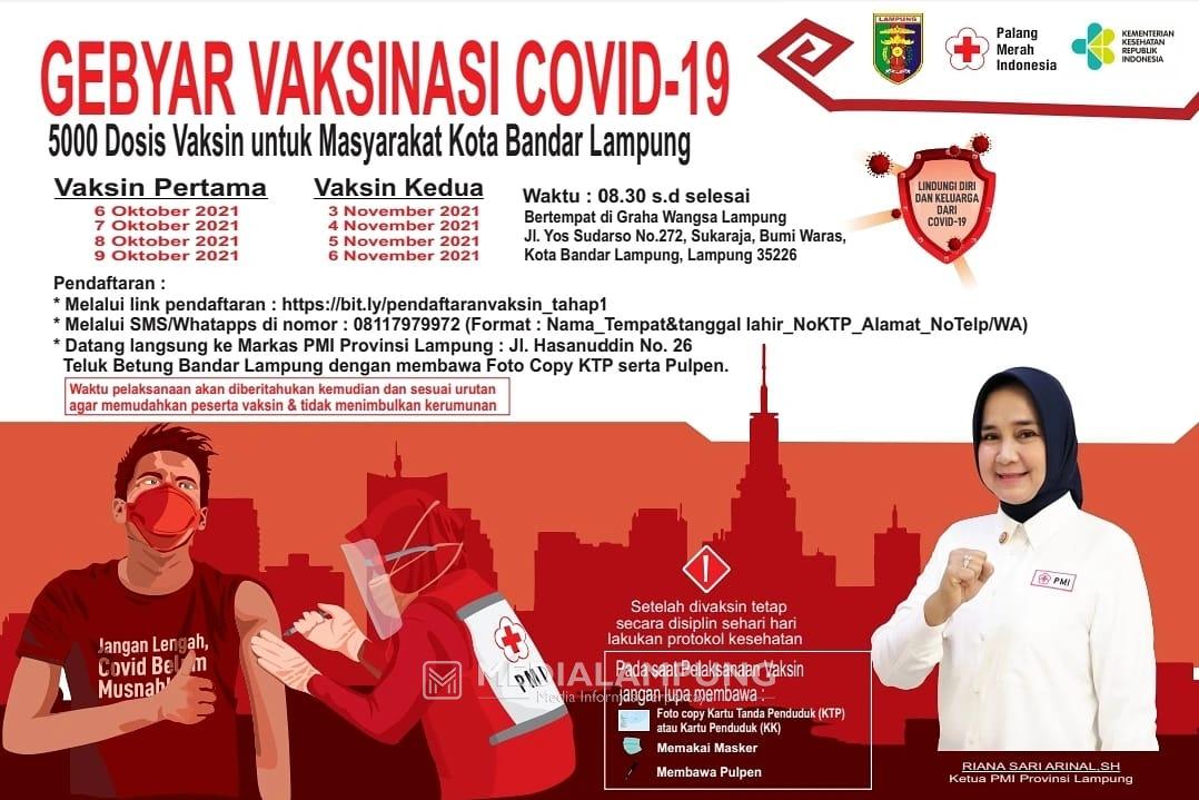 PMI Lampung Gelar Kegiatan Vaksinasi Covid untuk Masyarakat Lampung