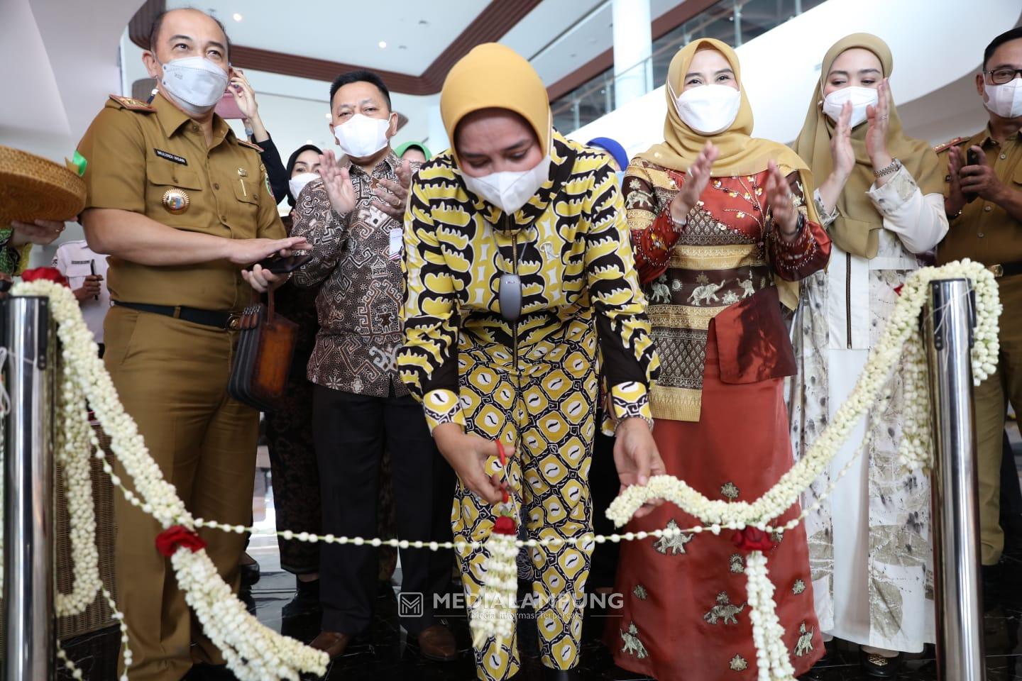 Riana Sari Resmikan Galeri Dekranasda Lampung di Lantai 2 Dermaga Eksekutif Bakauheni 