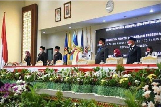 DPRD Lampung Gelar Rapat Paripurna Istimewa Peringati HUT Kemerdekaan RI ke-76
