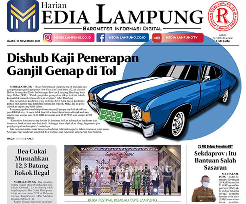 E-Paper Harian Media Lampung Edisi 25 November 2021