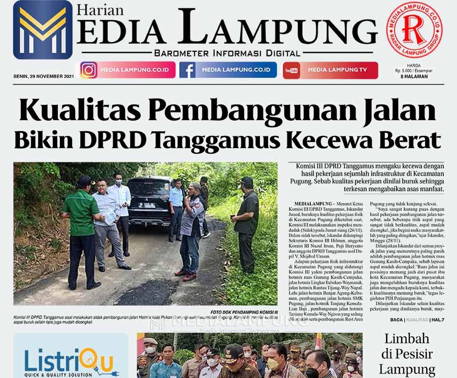 E-Paper Harian Media Lampung Edisi 29 November 2021