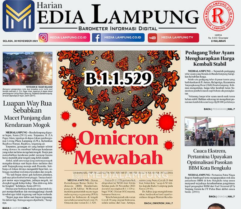 E-Paper Harian Media Lampung Edisi 30 November 2021