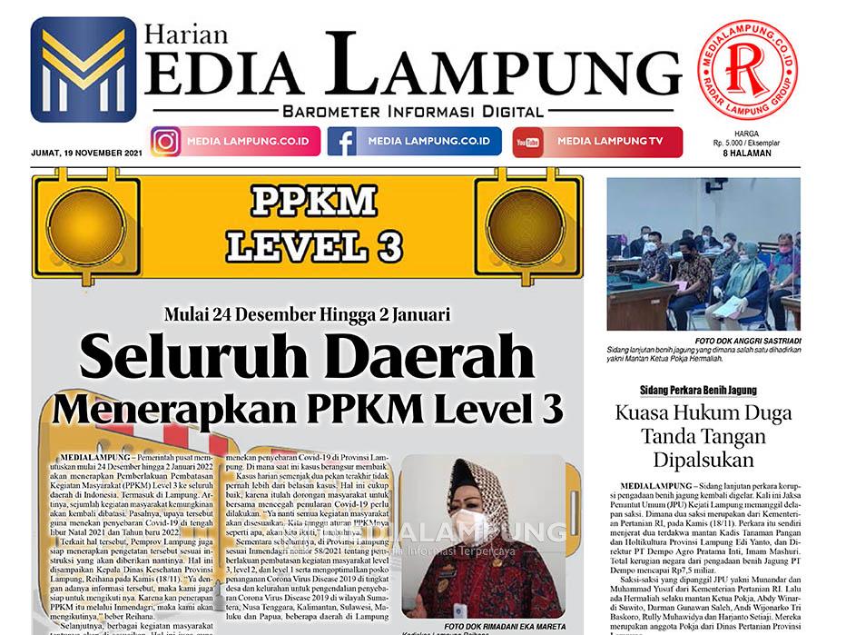 E-Paper Harian Media Lampung Edisi 19 November 2021
