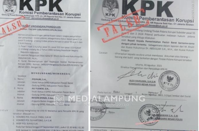 Polres Lambar Masih Lakukan Penyelidikan Terkait Surat KPK Palsu 