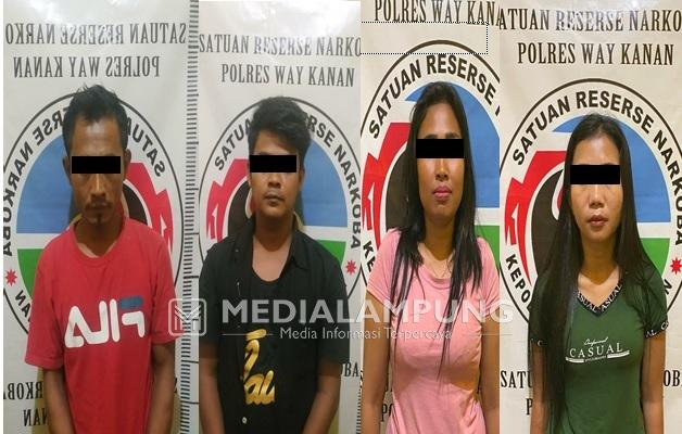 Polres Waykanan Amankan Empat Pelaku Peredaran dan Penyalahgunaan Ekstasi