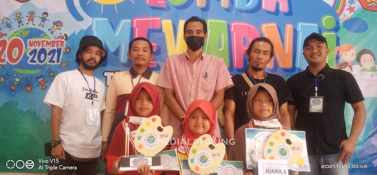 Peringati Hari Anak Sedunia, Pekon Purajaya Gelar Lomba Mewarnai 