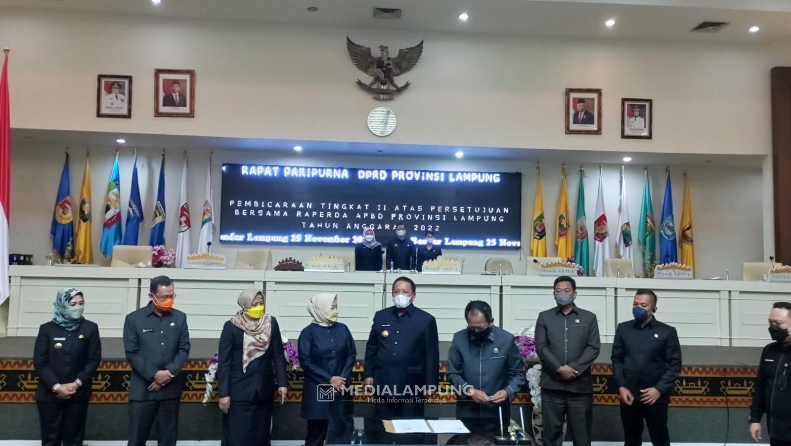 Kesepakatan Eksekutif dan Legislatif, APBD 2022 Pemprov Lampung Ditetapkan Rp6,5 Triliun