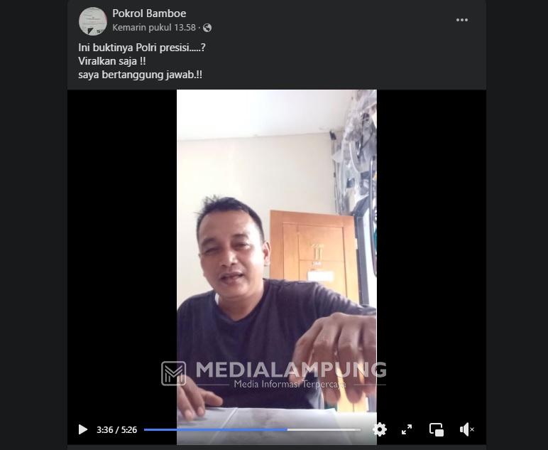 Tanggapi Video Pokrol Bamboe, Kapolres Waykanan: Tuntaskan Hingga ke Pengadilan