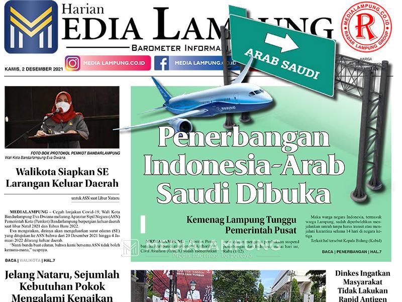 E-Paper Harian Media Lampung Edisi 2 Desember 2021