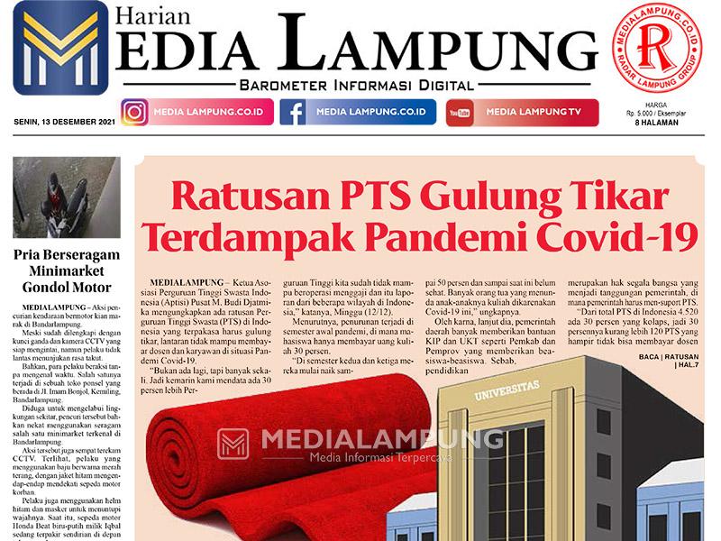 E-Paper Harian Media Lampung Edisi 13 Desember 2021