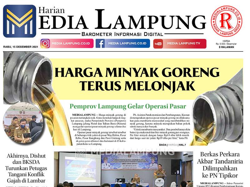 E-Paper Harian Media Lampung Edisi 15 Desember 2021