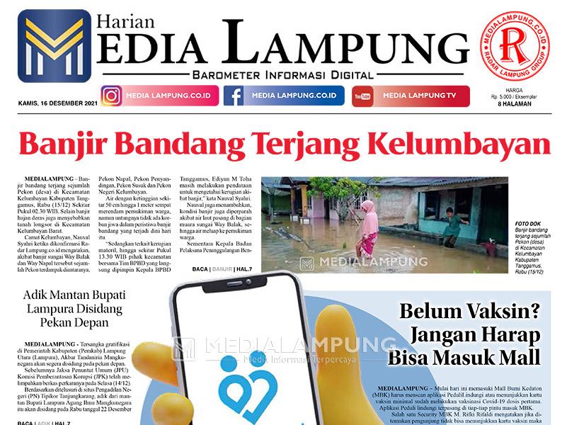 E-Paper Harian Media Lampung Edisi 16 Desember 2021