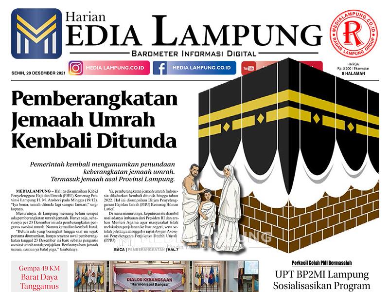 E-Paper Harian Media Lampung Edisi 20 Desember 2021