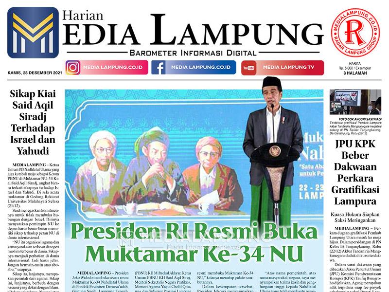 E-Paper Harian Media Lampung Edisi 23 Desember 2021