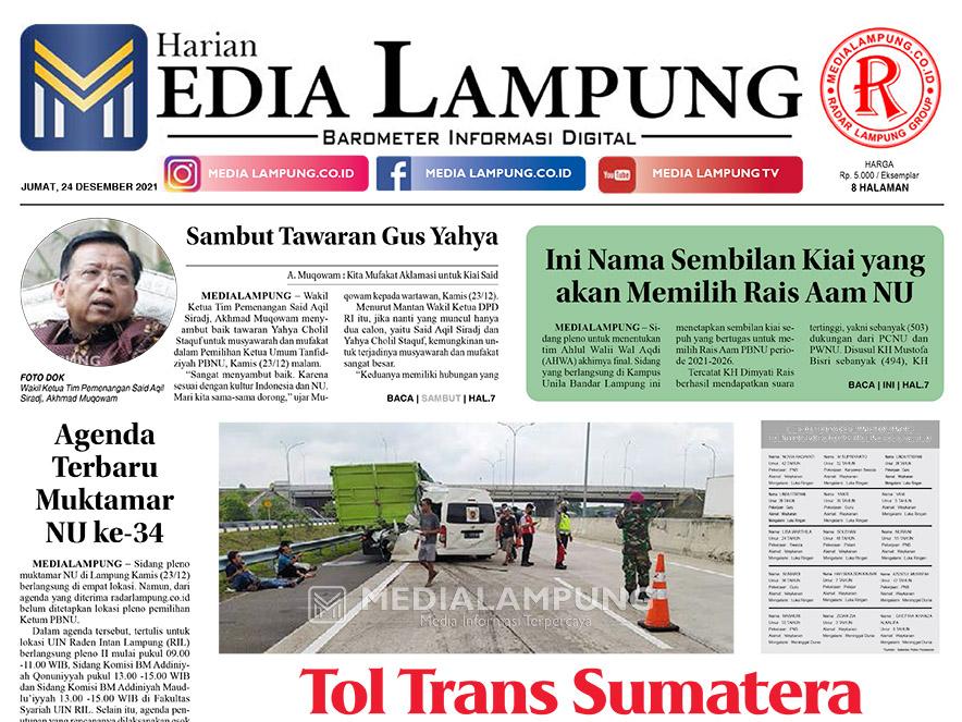E-Paper Harian Media Lampung Edisi 24 Desember 2021