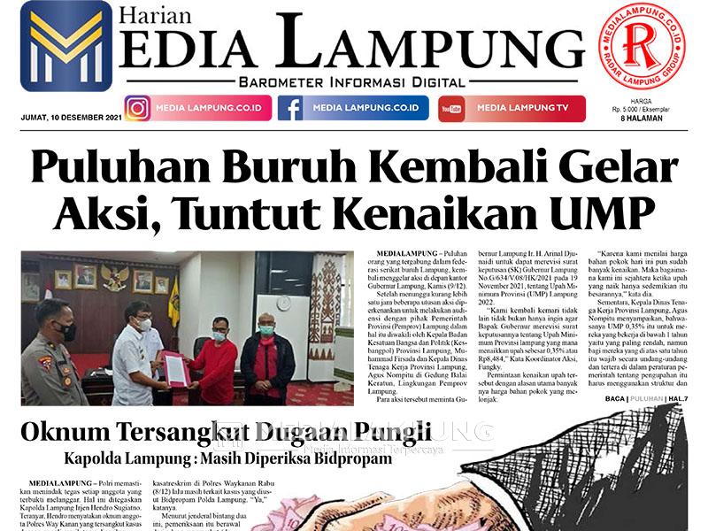 E-Paper Harian Media Lampung Edisi 10 Desember 2021