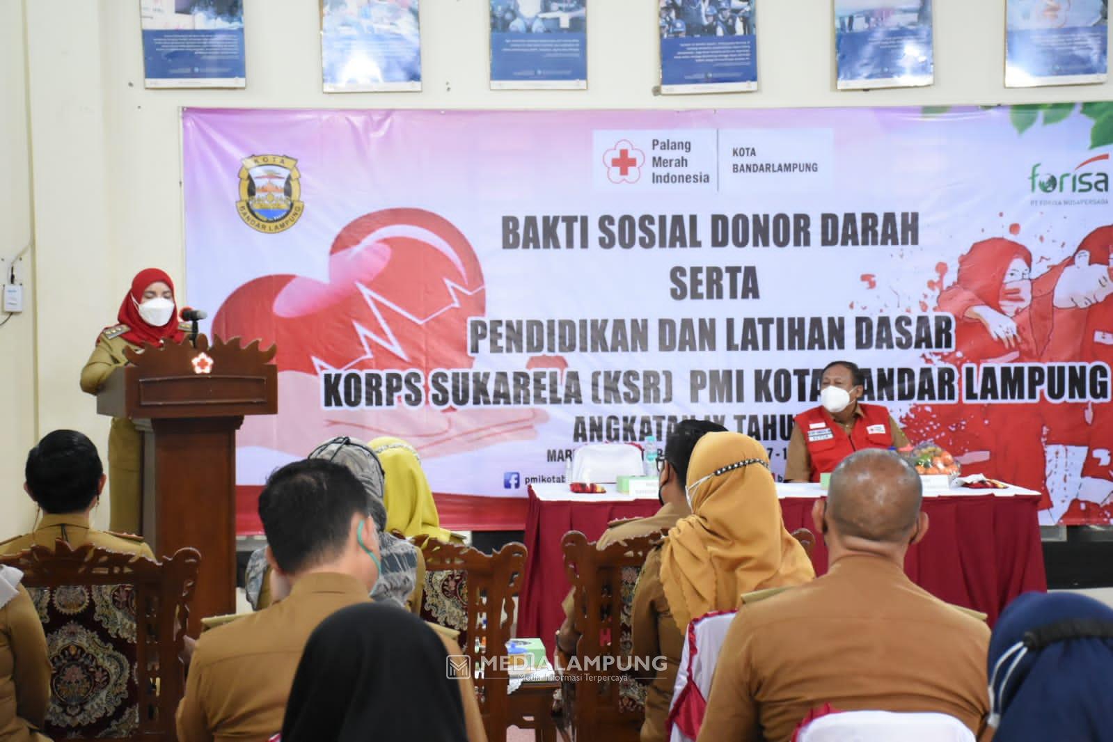 Eva Dwiana Buka Diklatsar KSR PMI Bandarlampung