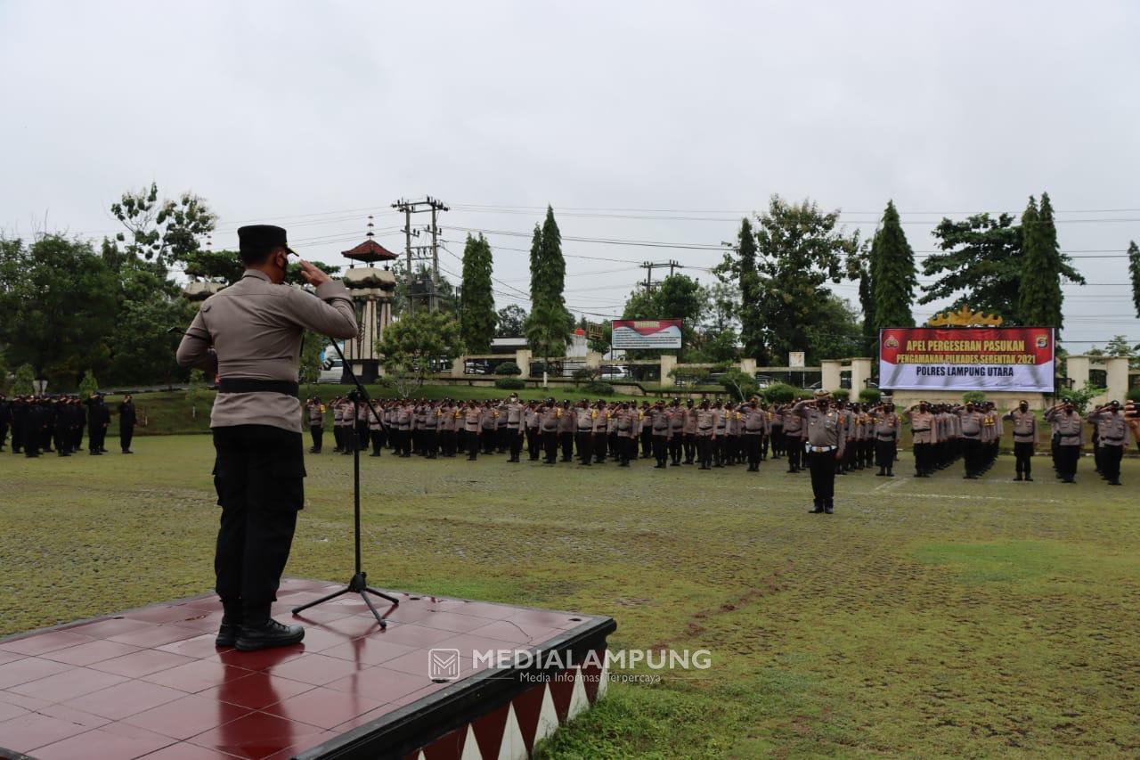 Pengamanan Pilkades Serentak, Polres Lampura Terjunkan 557 Personil Gabungan