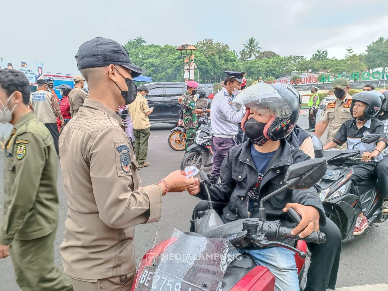 Pemkot Bandarlampung Razia Pengendara yang Belum Menerima Vaksin