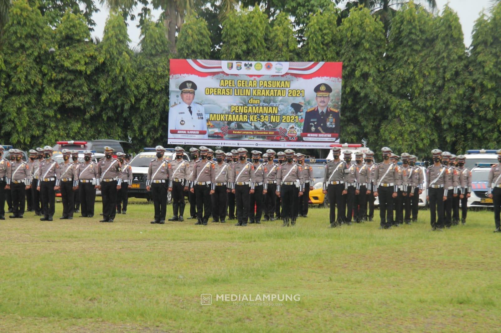 Polda Lampung Apel Pengamanan Muktamar NU dan Operasi Lilin Krakatau 