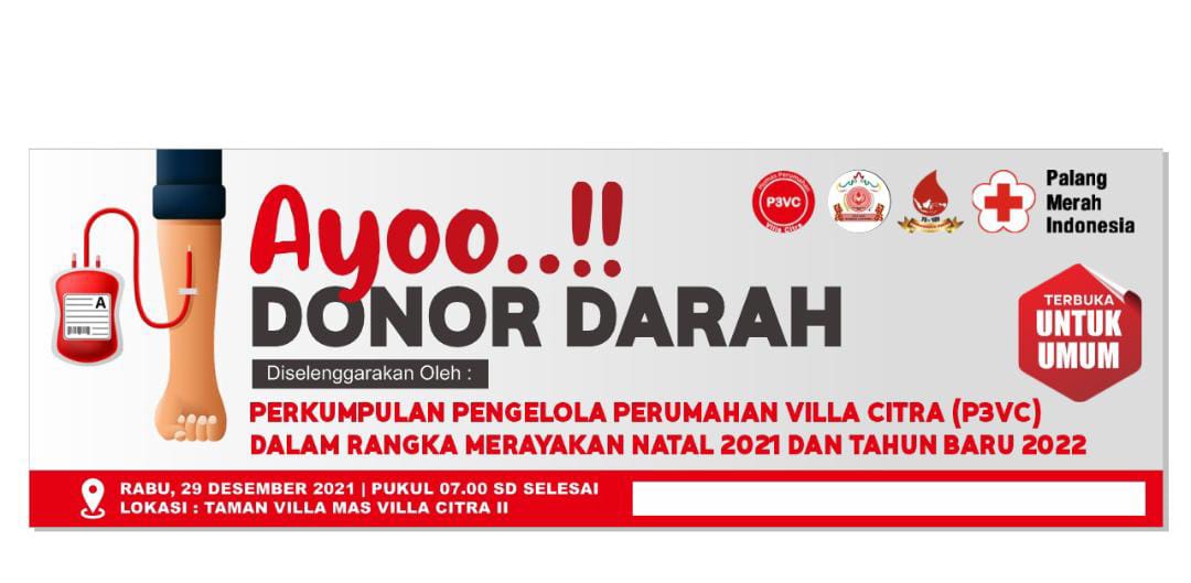 Sambut Nataru P3VC Adakan Kegiatan Sosial Donor Darah 